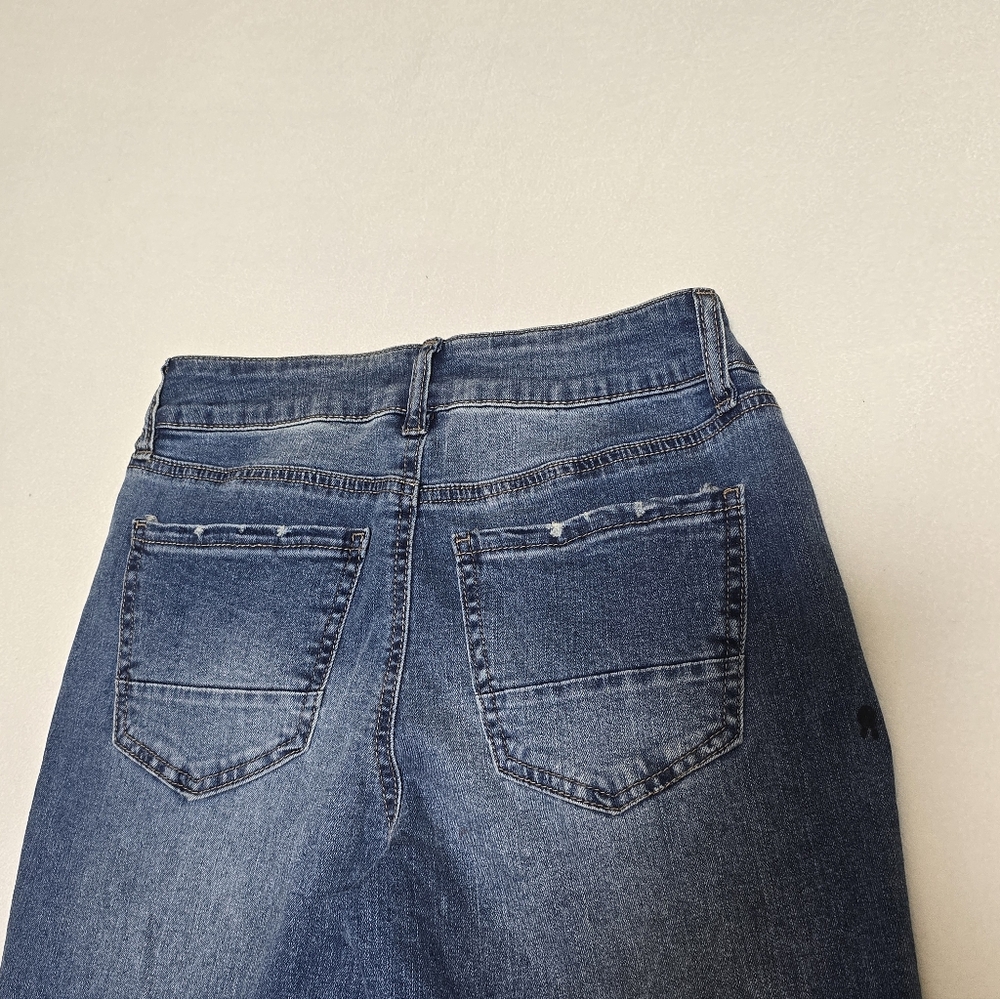 Refuge Distressed Skinny Jeans Sz 4 NWT Blue See Pics - Picture 4 of 6